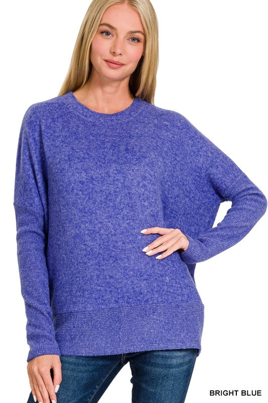 BRUSHED MELANGE HACCI DOLMAN SLEEVE SWEATER