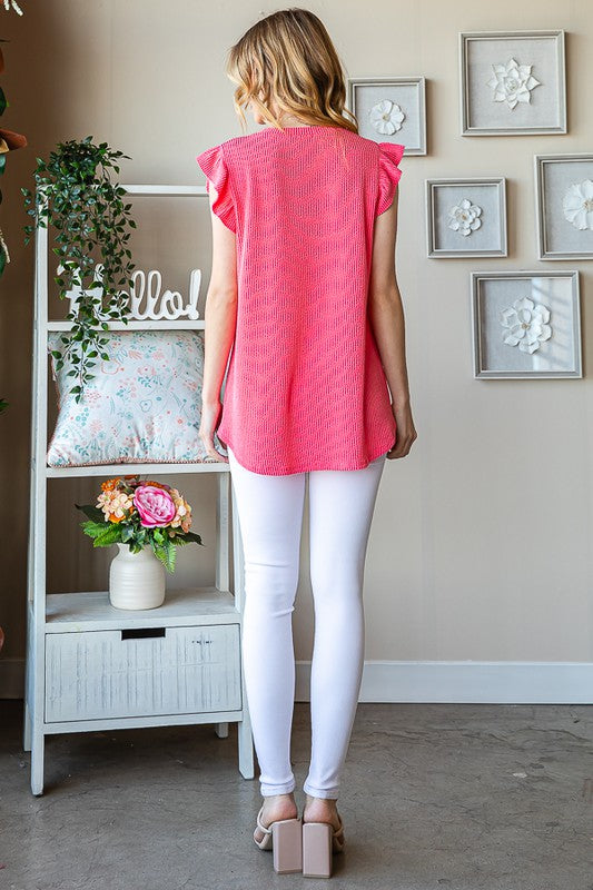 BUTTERFLY SLEEVE SOLID TOP