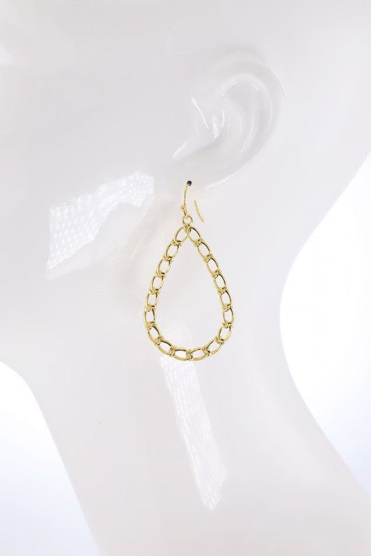 Chain Linked Teardrop Earrings