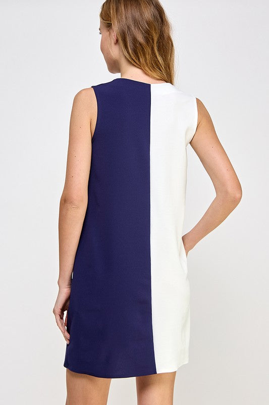 Color block shift dress