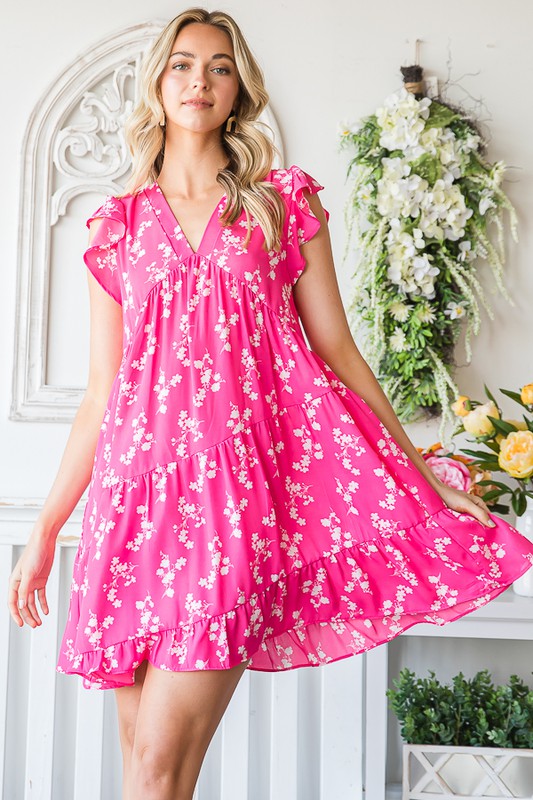 FLORAL SLEEVE DRESS