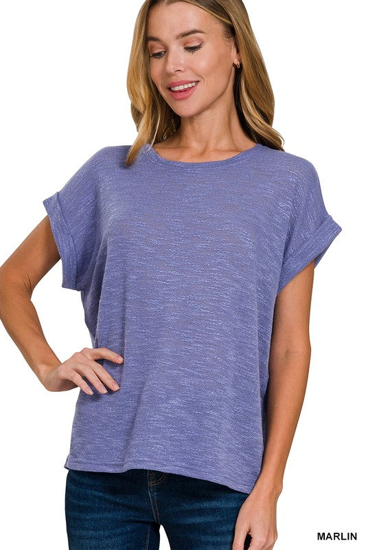 HACCI SLUB ROLLED UP SLEEVE TEE