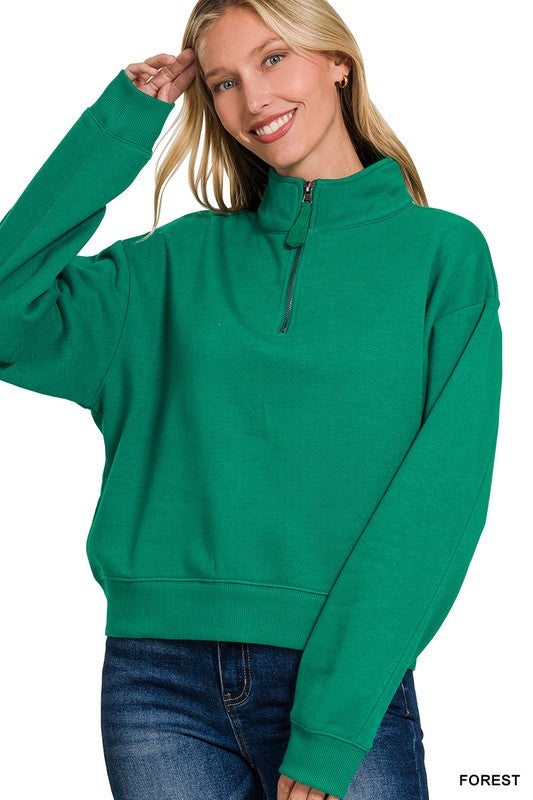 HALF ZIP FLEECE SWEATSHIRT