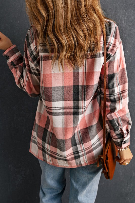 Plaid Patch Pocket Buttoned Shirt