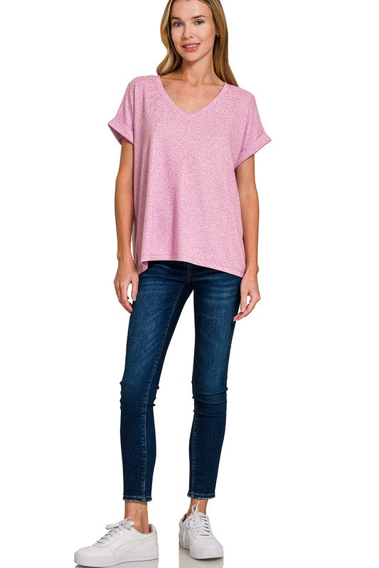 SOFT MELANGE HACCI V-NECK TEE