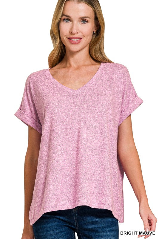 SOFT MELANGE HACCI V-NECK TEE