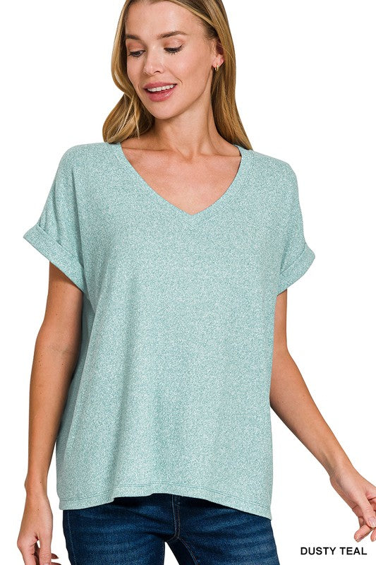 SOFT MELANGE HACCI V-NECK TEE