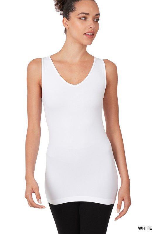 V-NECK SEAMLESS TANK TOP